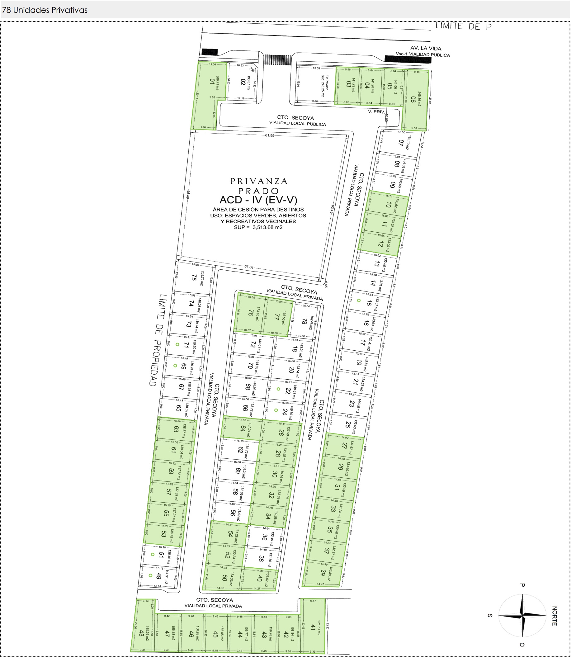Plano de Lotes Privanza Prado